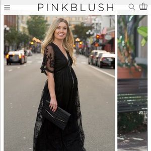 Black maternity dress Pinkblush with lace overlay